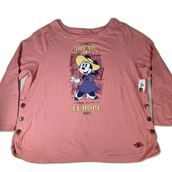DCL Disney Cruise Line Disney Dream of Europe 2023 Minnie  Long Sleeve Sz 1X NEW - Picture 1 of 9